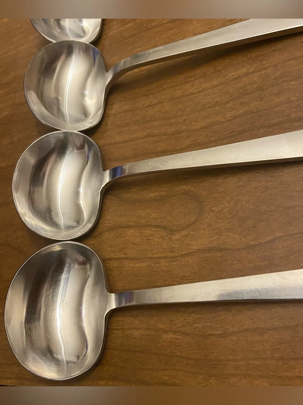 Supreme Cutlery Vintage 18/8 Silver Matte Stainless Steel Ladle Spoons Set of 4.